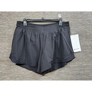 Lululemon Hotty Hot Shorts Low Rise Lined Running Long 4" LW7ARLT Size 14 Black